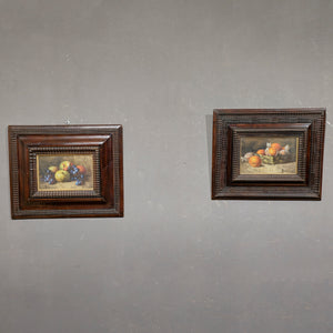 Coppia dipinti olio su tavola XIX secolo