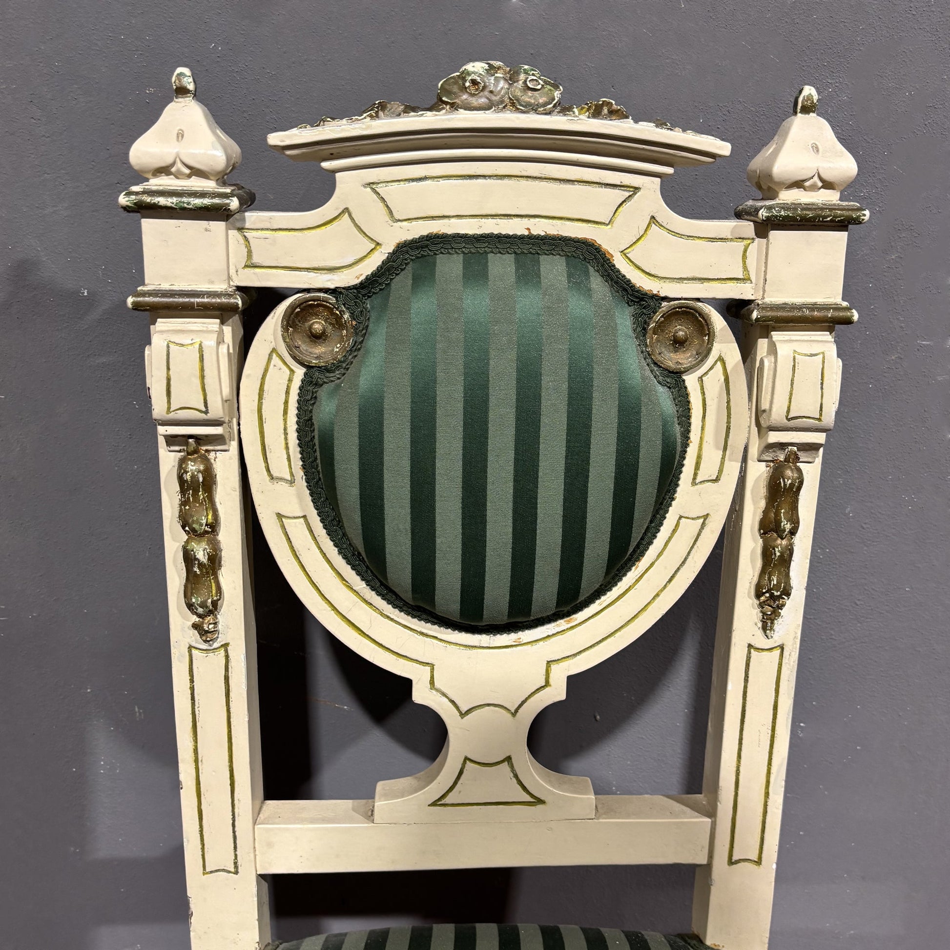 Antico Gruppo di sedie laccate e dorate - Vassallo Antiques Antiquariato Online