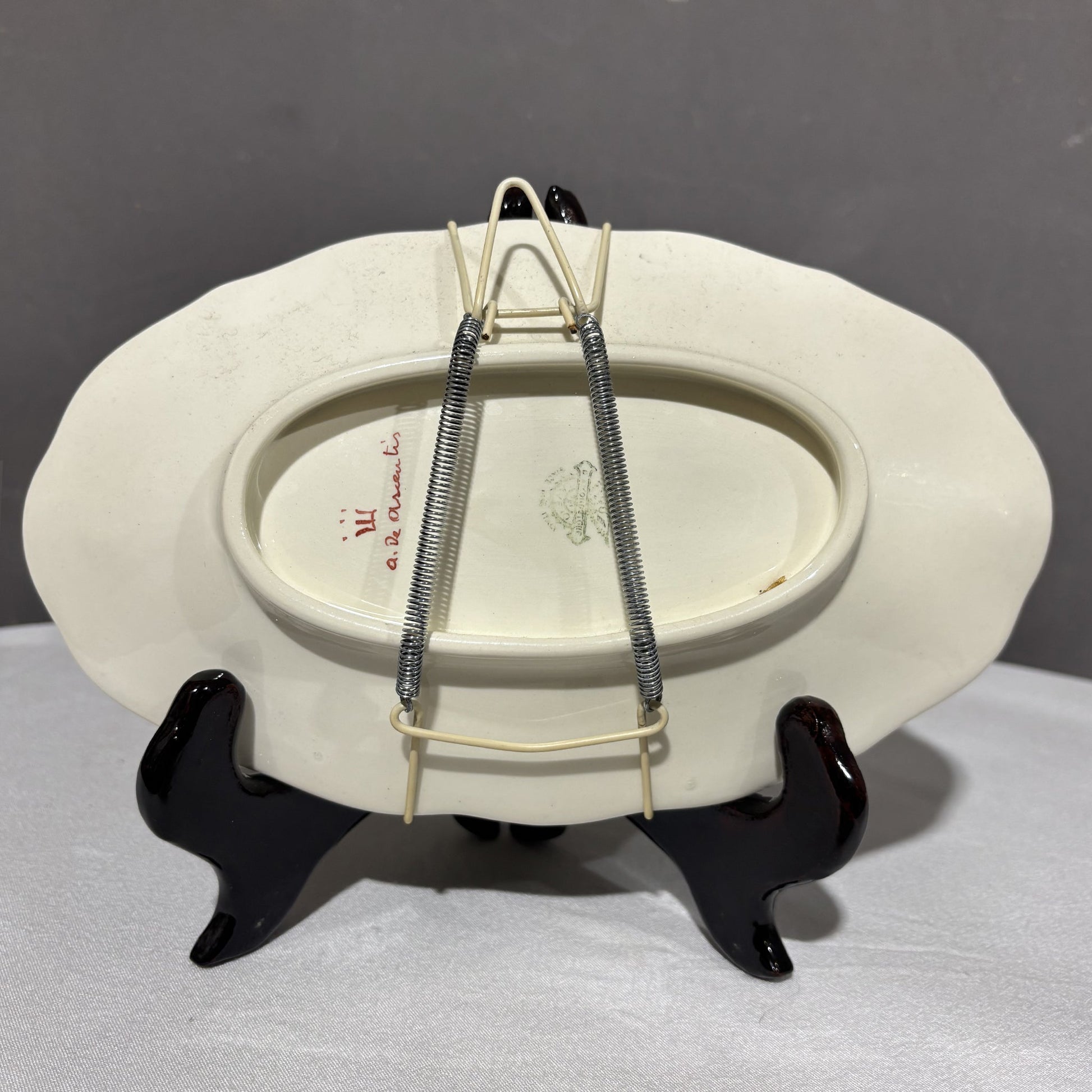 Antico Servizio di piatti in ceramica Laveno dipinti a mano - Vassallo Antiques Antiquariato Online