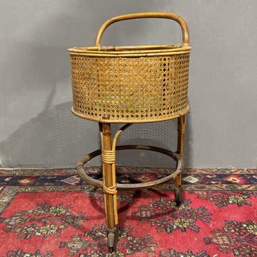 Carrellino di design in rattan - Vassallo Antiques Antiquariato Online
