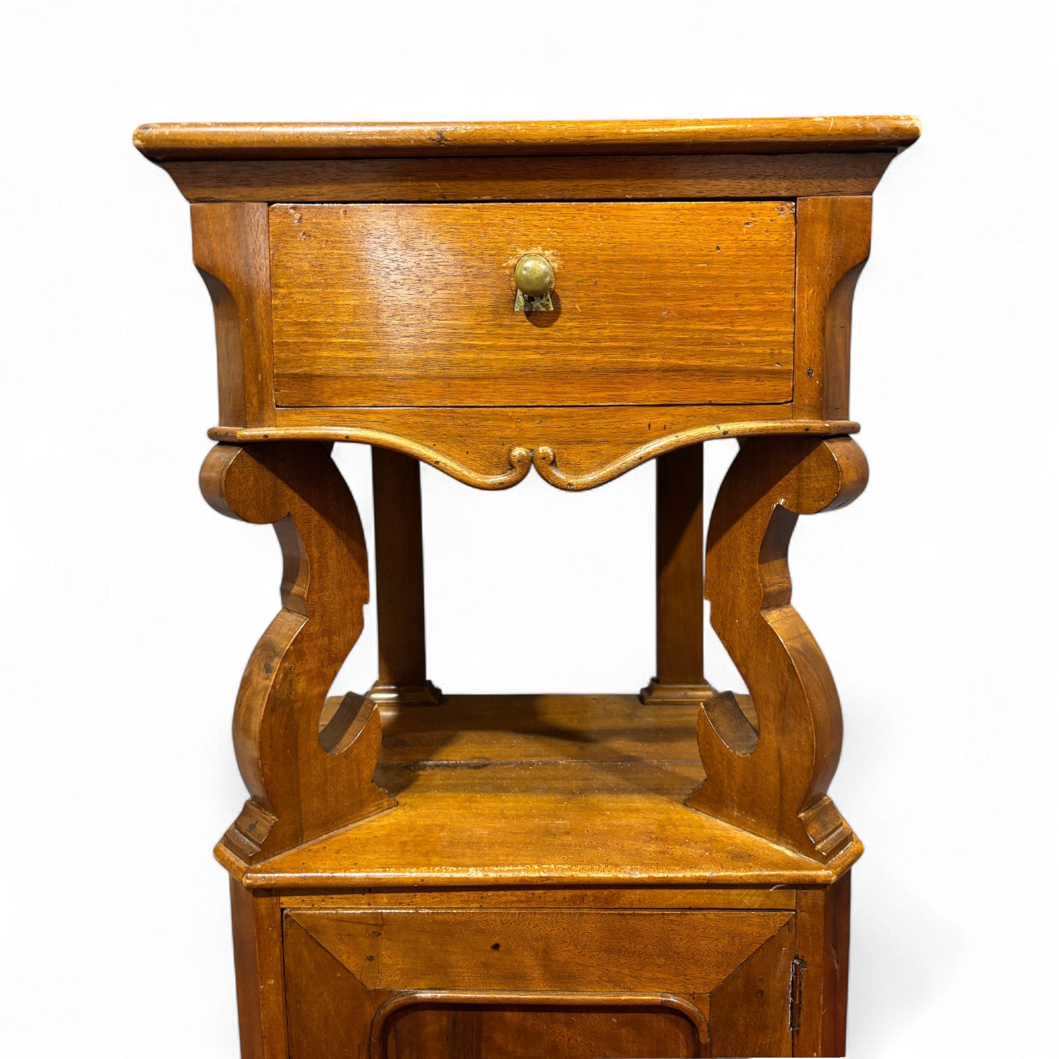 Elegante Comodino a virgola fine '800 - Vassallo Antiques Antiquariato Online