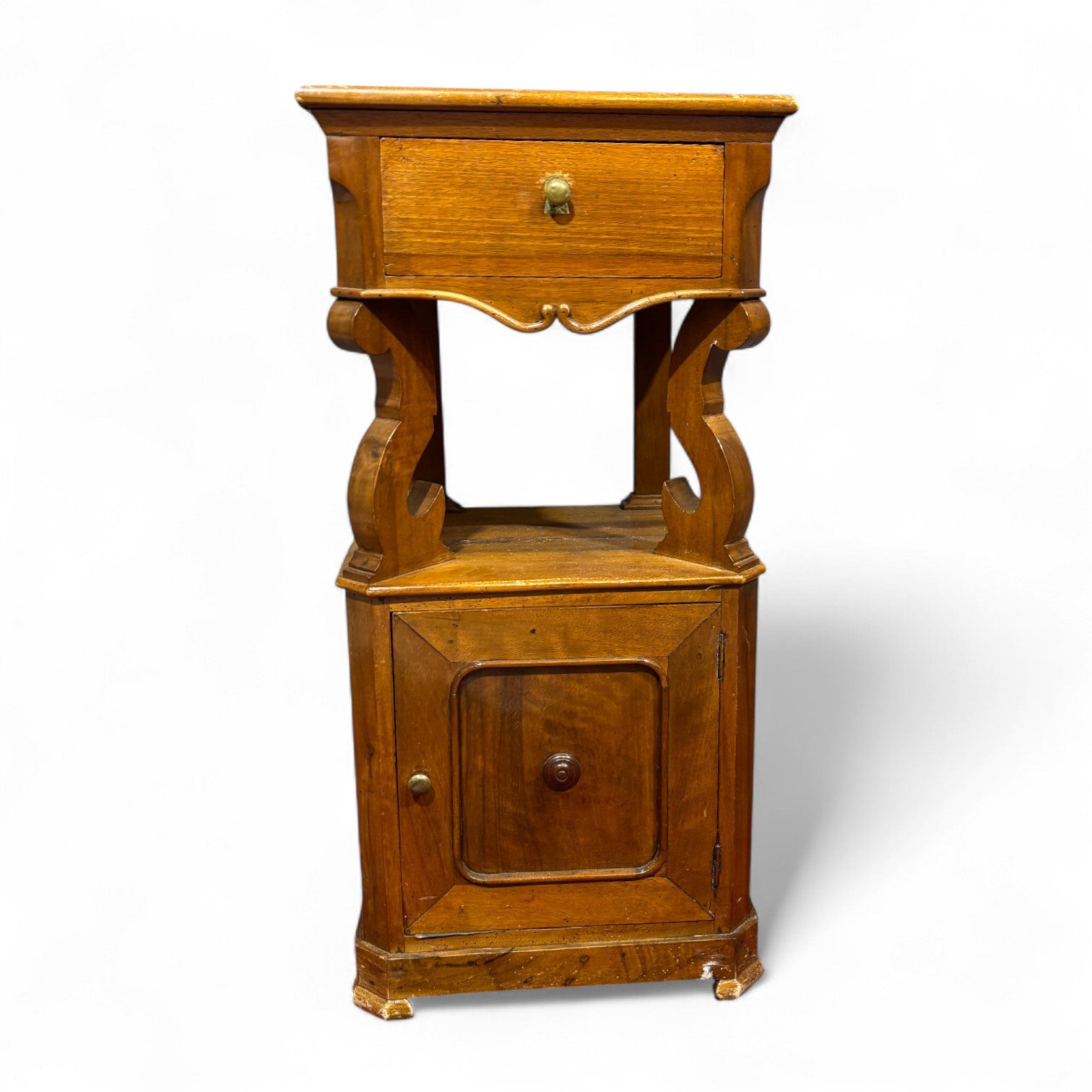 Elegante Comodino a virgola fine '800 - Vassallo Antiques Antiquariato Online