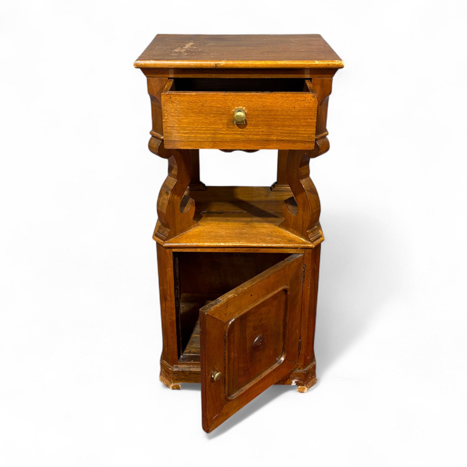 Elegante Comodino a virgola fine '800 - Vassallo Antiques Antiquariato Online