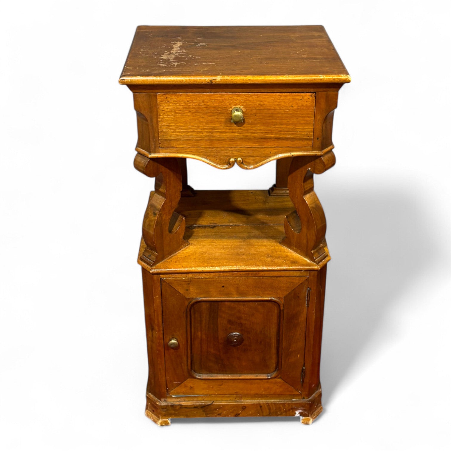 Elegante Comodino a virgola fine '800 - Vassallo Antiques Antiquariato Online