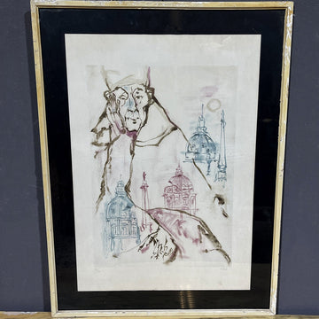 Litografia Nino Caffè (1909 - 1975), Il Cardinale - Vassallo Antiques Antiquariato Online