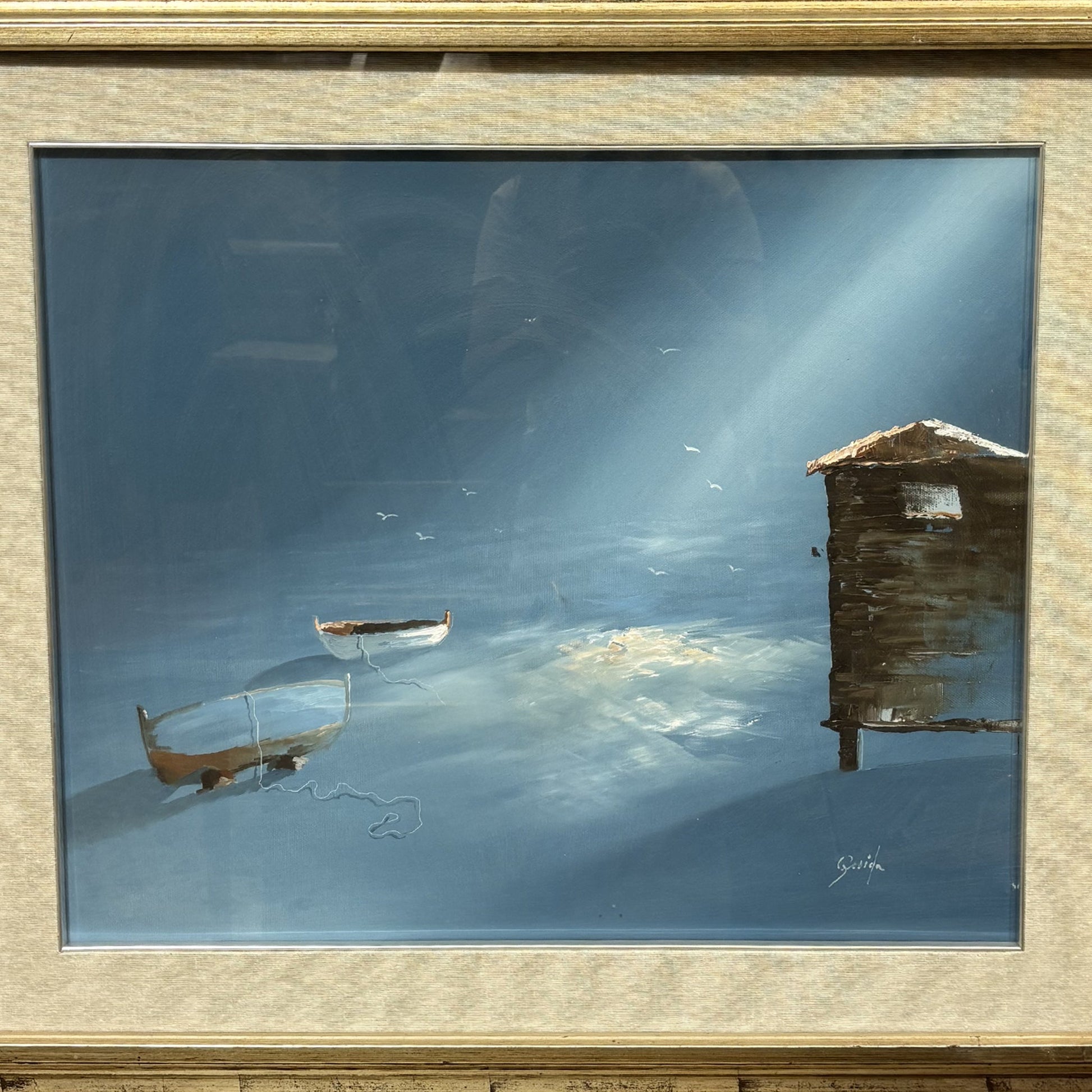 Quadro paesaggio marino, Guida - Vassallo Antiques Antiquariato Online