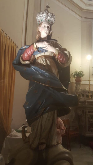 Restaurata la statua dell'Immacolata Concezione (26 ottobre 2018)