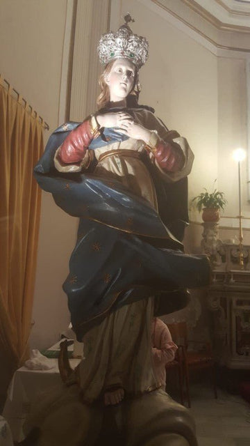 Restaurata la statua dell'Immacolata Concezione (26 ottobre 2018) - Vassallo Antiques Antiquariato Online