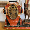 Orologio da tavolo Art Déco in Marmo e Bronzo con Levriero