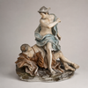 Importante gruppo in porcellana di Capodimonte raffigurante Mercurio e Argo