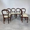Antico set di sei sedie da pranzo restaurate