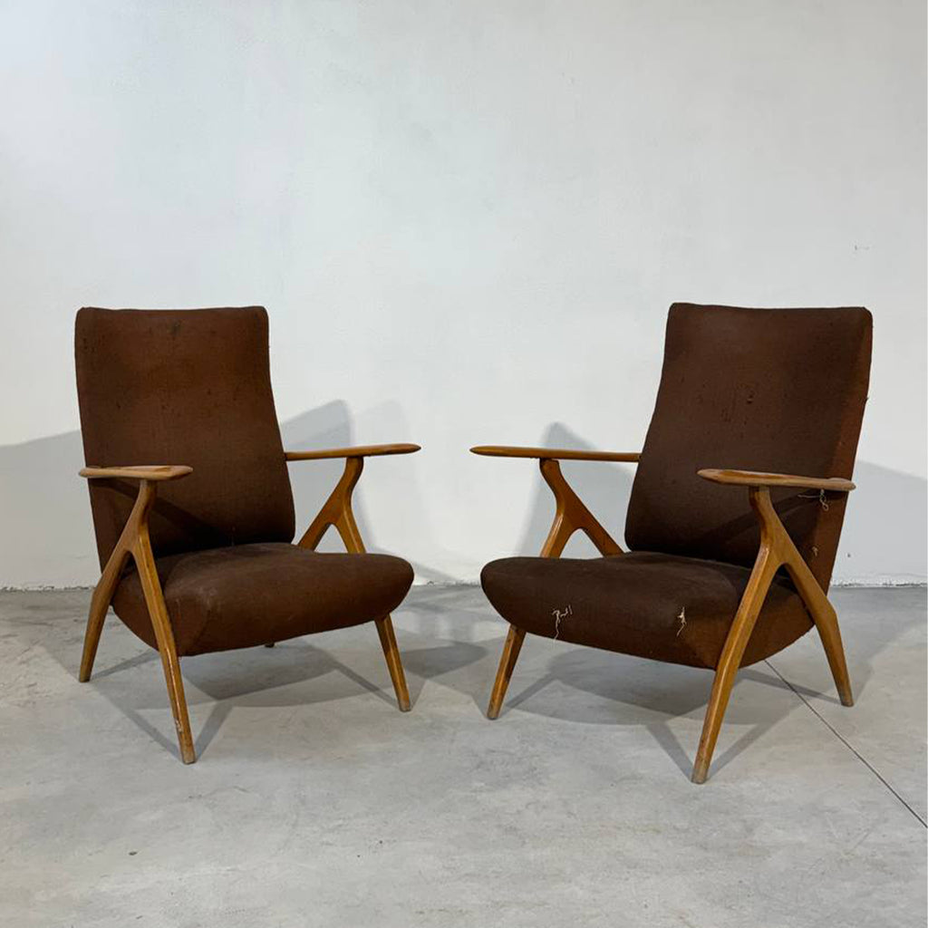 Coppia di poltrone Mid-Century attribuite ad Antonio Gorgone