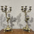 Ancient pair of gilt bronze candlesticks