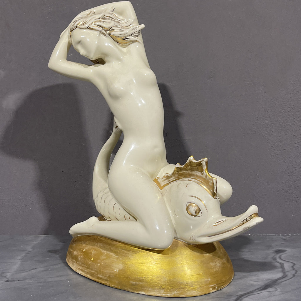 Nereide con Delfino ceramica Castelli anni '30