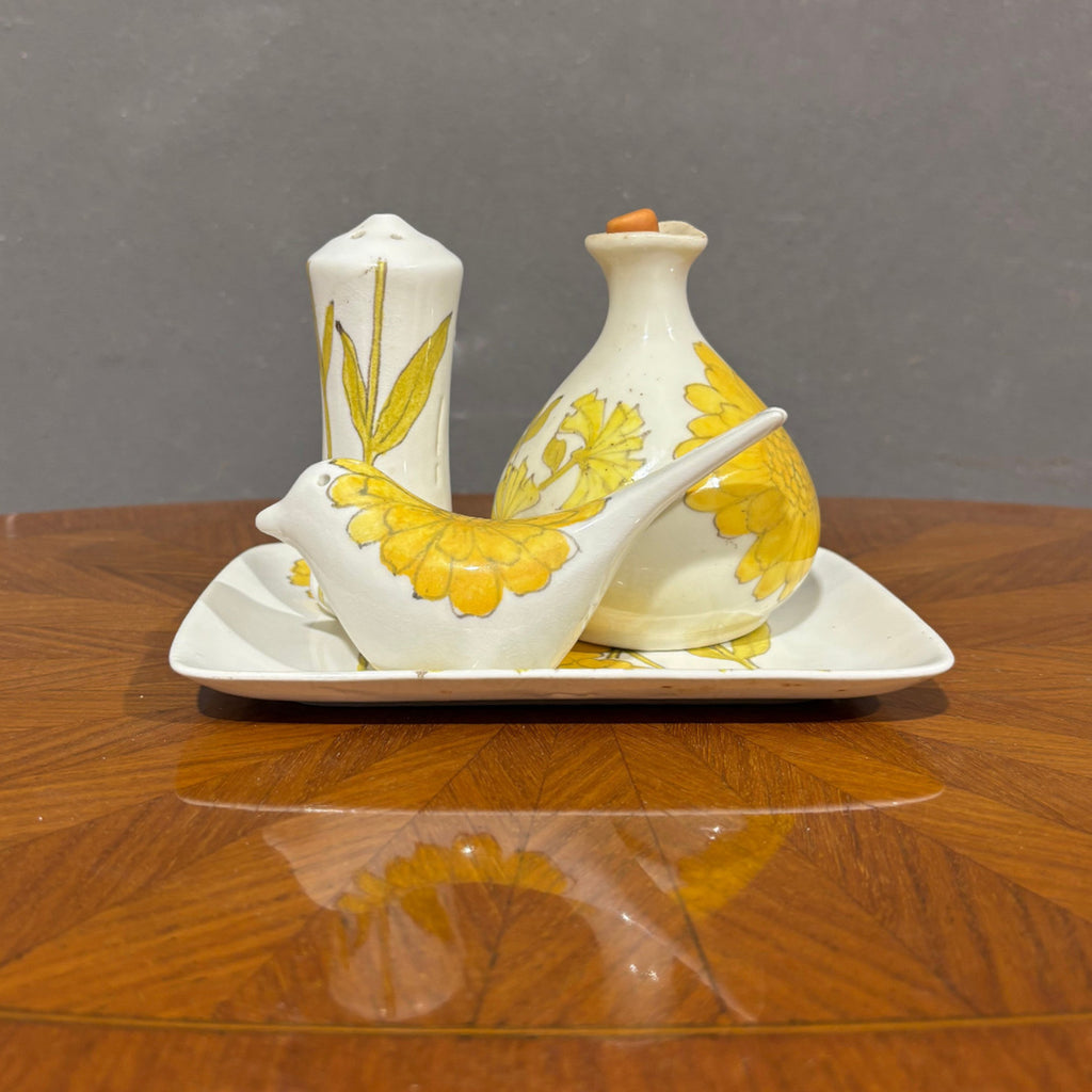 Set Olio Sale e pepe in ceramica Ernestine periodo Mid Century