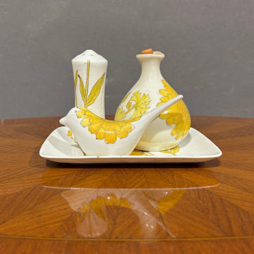 Set Olio Sale e pepe in ceramica Ernestine periodo Mid Century