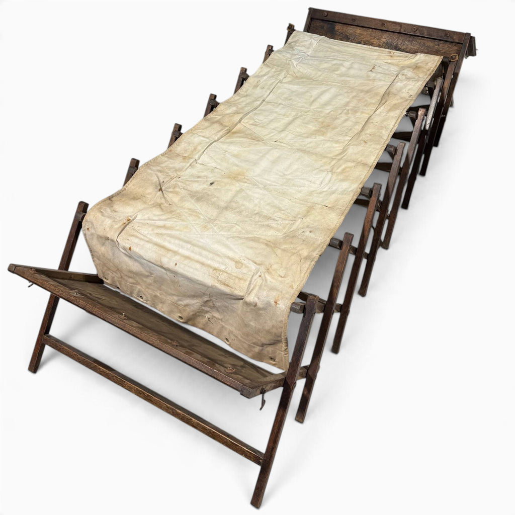 Antico WW1 Letto pieghevole per ufficiali militari "Cabinetta" , 1900