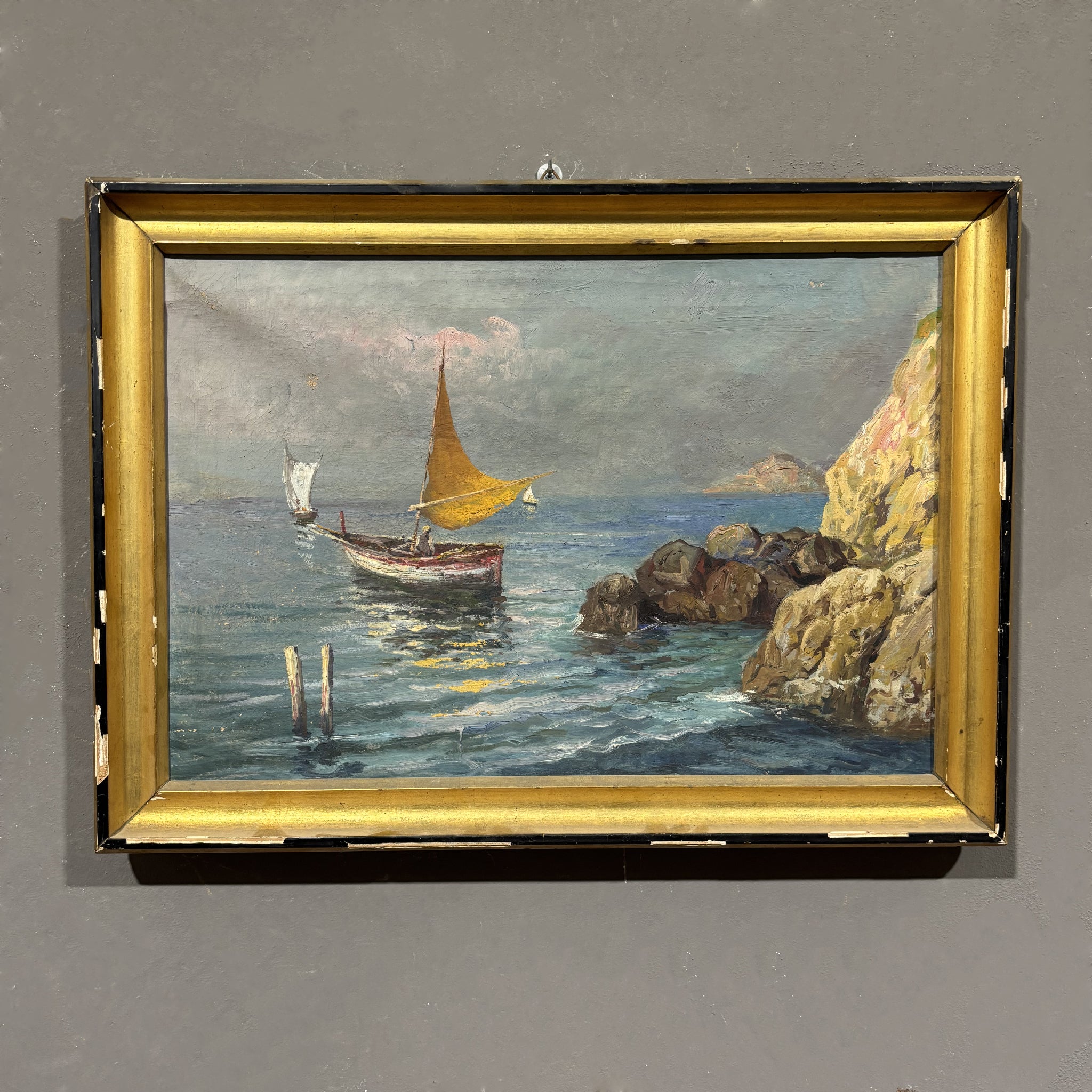 Dipinto marina Sorrentina fine XIX secolo