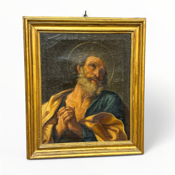 Antico Dipinto Pentimento di San Pietro XIX secolo