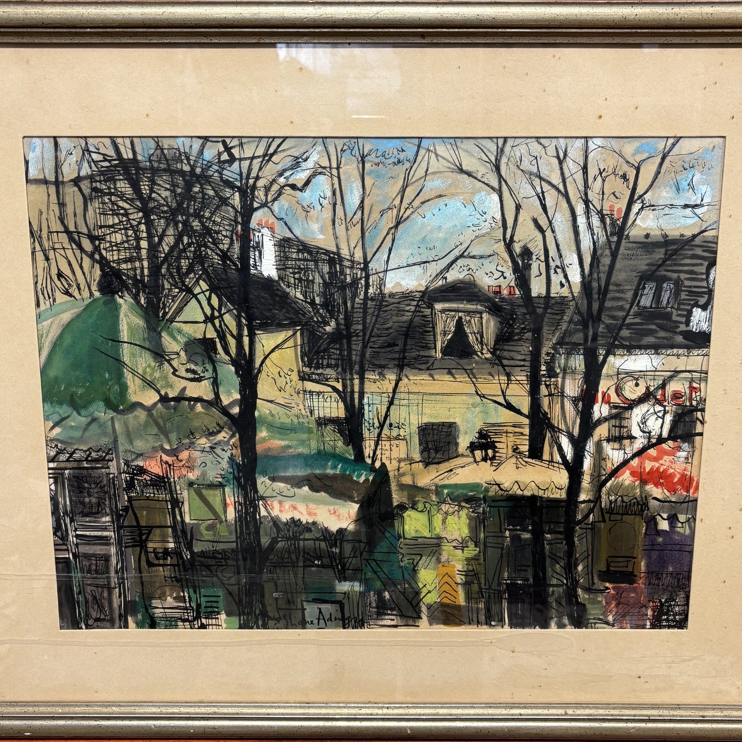 Acquerello gouache XX secolo Elaine ADINGRA - Vassallo Antiques Antiquariato Online