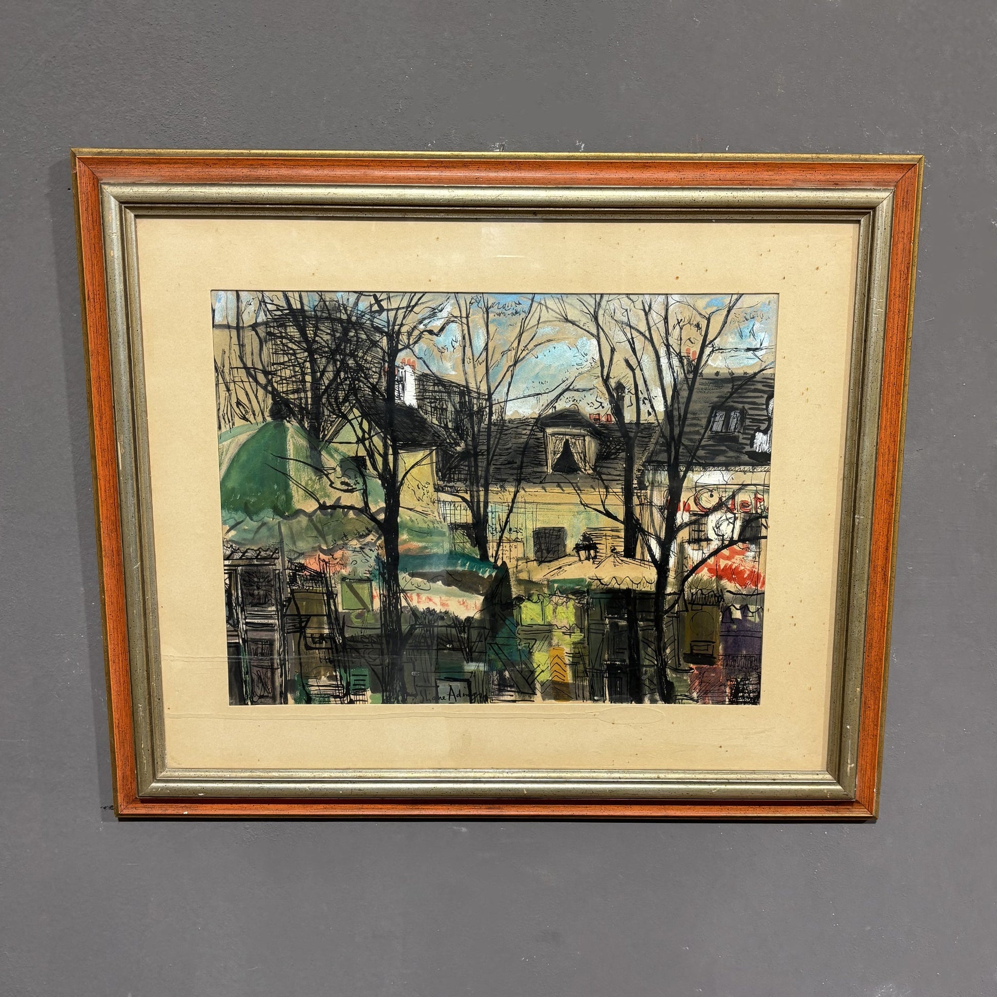 Acquerello gouache XX secolo Elaine ADINGRA - Vassallo Antiques Antiquariato Online