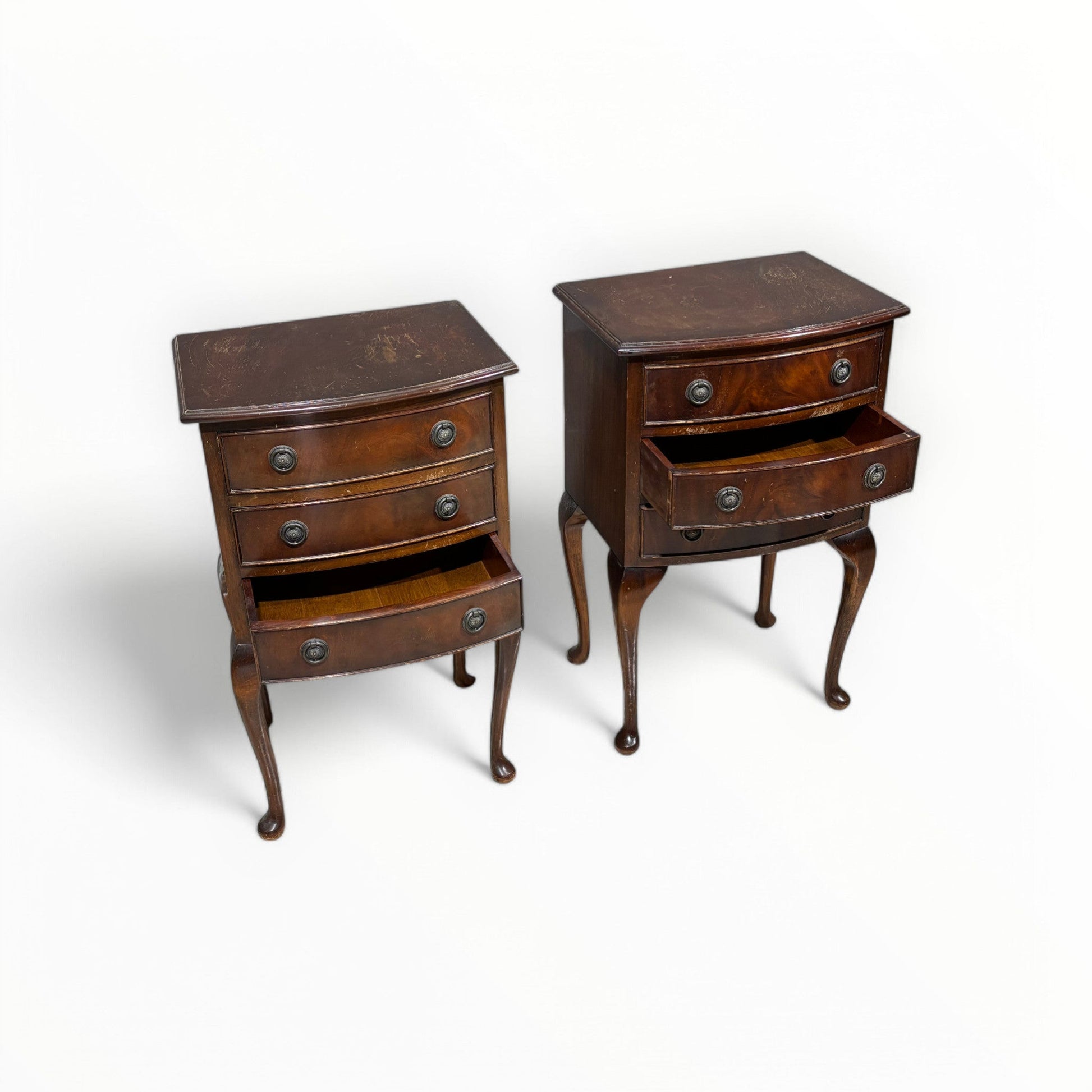 Antica Coppia comodini in piuma di mogano - Vassallo Antiques Antiquariato Online
