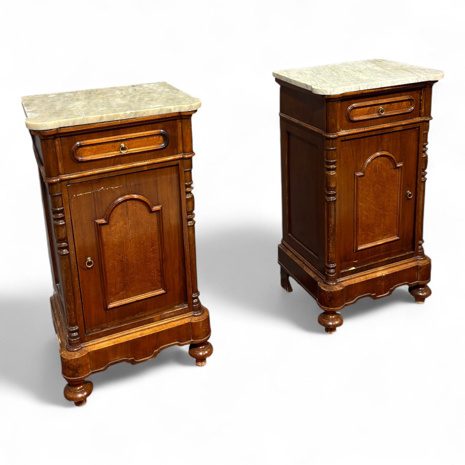 Antica coppia di comodini Luigi Filippo - Vassallo Antiques Antiquariato Online