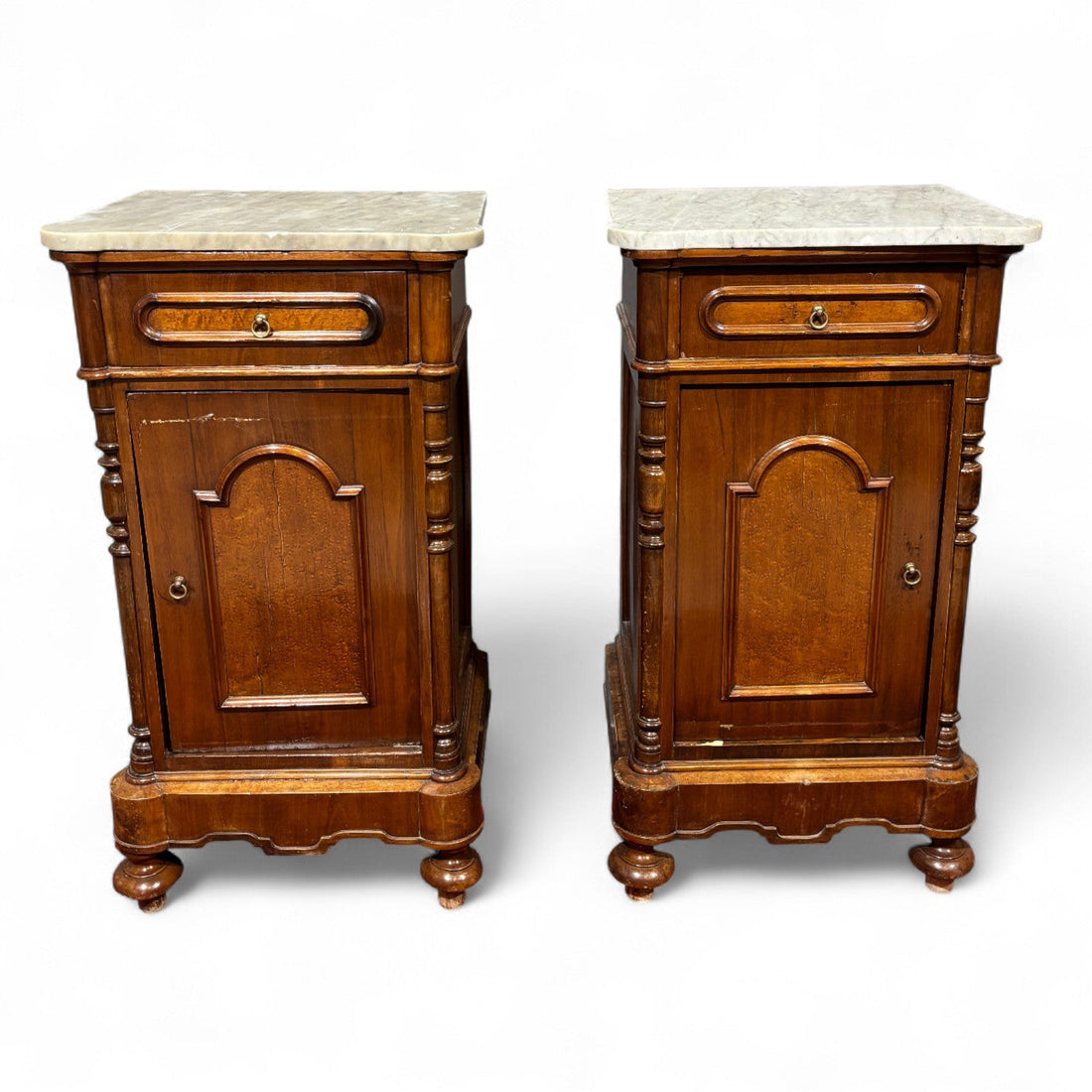 Antica coppia di comodini Luigi Filippo - Vassallo Antiques Antiquariato Online