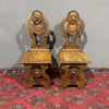 Antica coppia di sedute sgabelli Rinascimentali - Vassallo Antiques Antiquariato Online