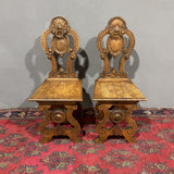 Antica coppia di sedute sgabelli Rinascimentali - Vassallo Antiques Antiquariato Online