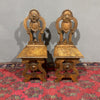 Antica coppia di sedute sgabelli Rinascimentali - Vassallo Antiques Antiquariato Online