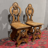 Antica coppia di sedute sgabelli Rinascimentali - Vassallo Antiques Antiquariato Online