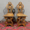 Antica coppia di sedute sgabelli Rinascimentali - Vassallo Antiques Antiquariato Online