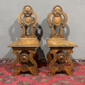 Antica coppia di sedute sgabelli Rinascimentali - Vassallo Antiques Antiquariato Online