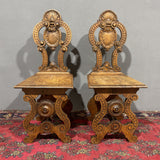 Antica coppia di sedute sgabelli Rinascimentali - Vassallo Antiques Antiquariato Online