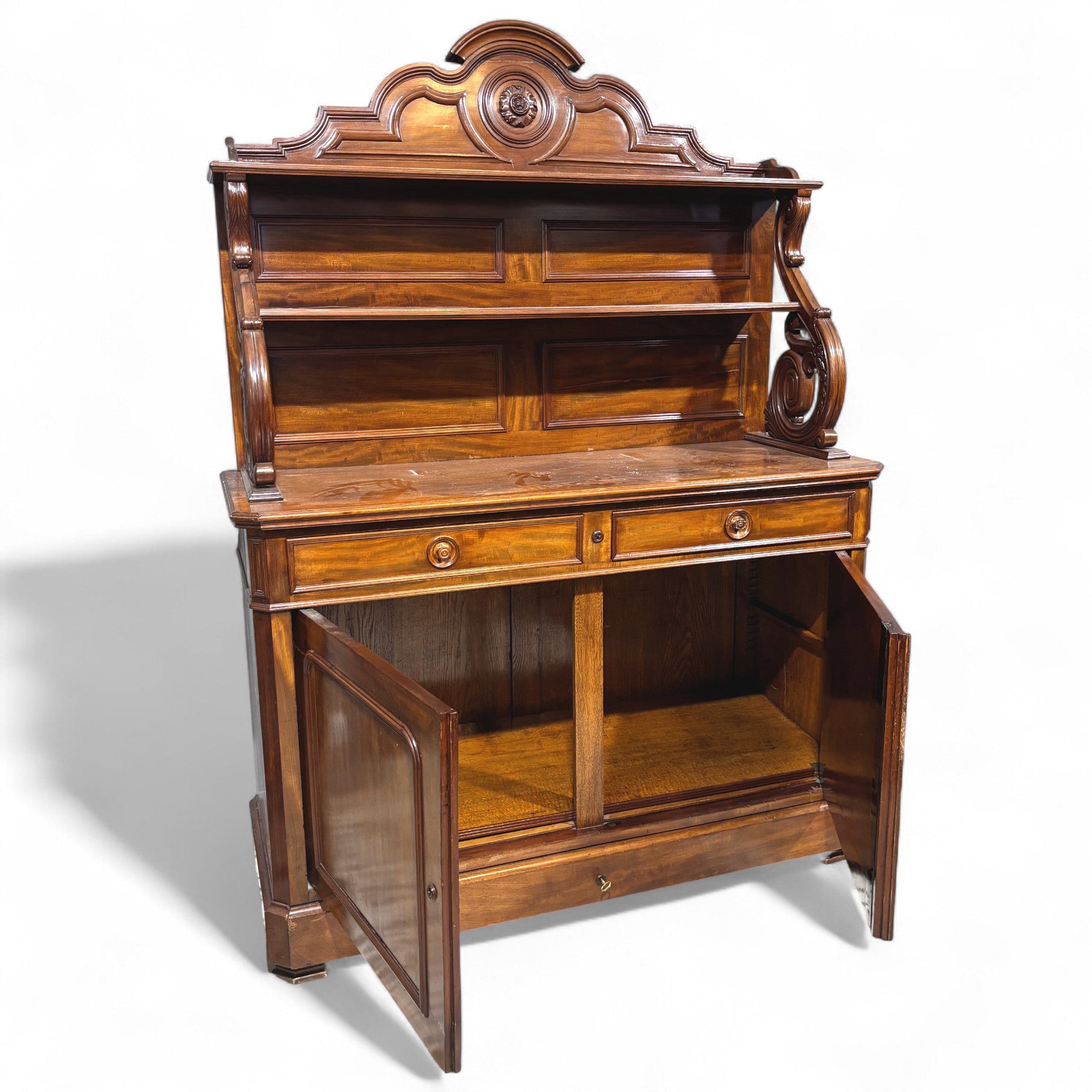 Antica Credenza con Alzata Luigi Filippo - Vassallo Antiques Antiquariato Online