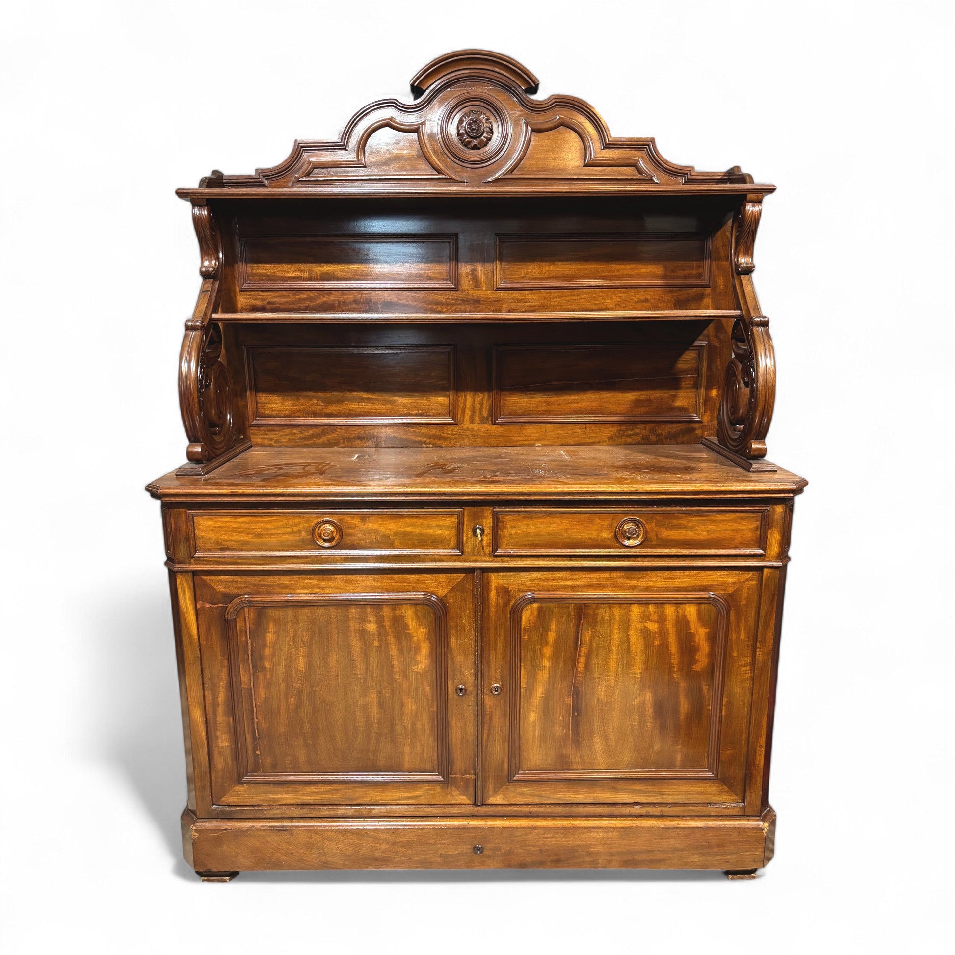 Antica Credenza con Alzata Luigi Filippo - Vassallo Antiques Antiquariato Online