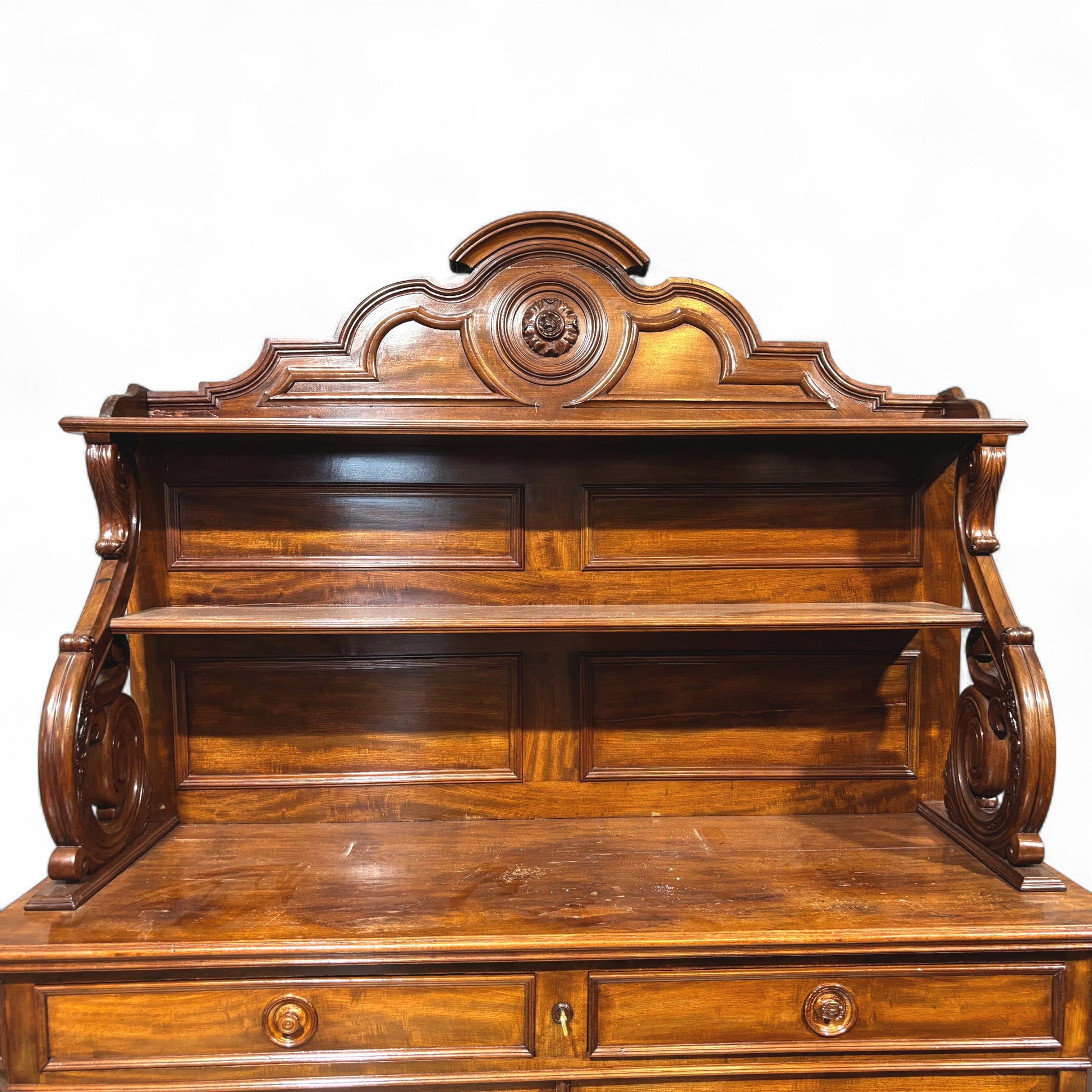 Antica Credenza con Alzata Luigi Filippo - Vassallo Antiques Antiquariato Online