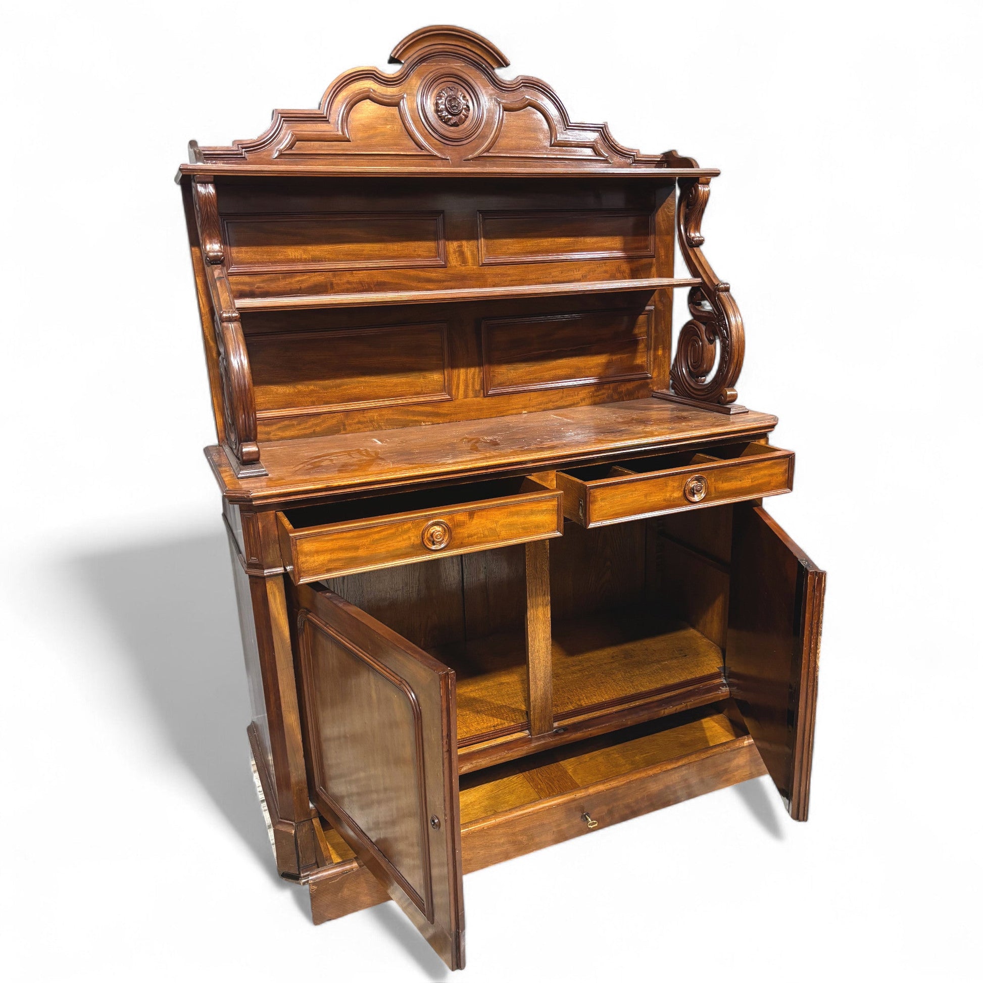 Antica Credenza con Alzata Luigi Filippo - Vassallo Antiques Antiquariato Online