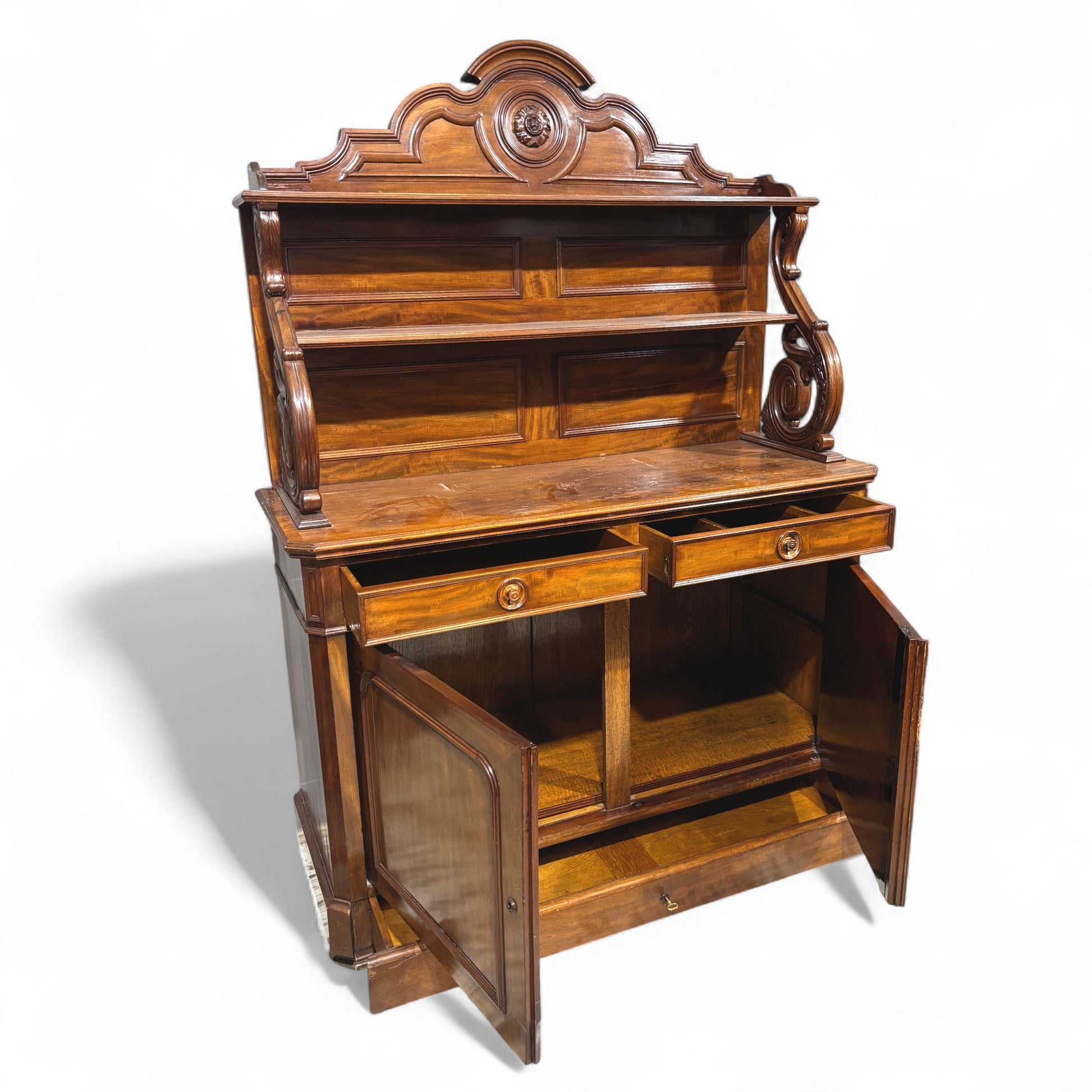 Antica Credenza con Alzata Luigi Filippo - Vassallo Antiques Antiquariato Online