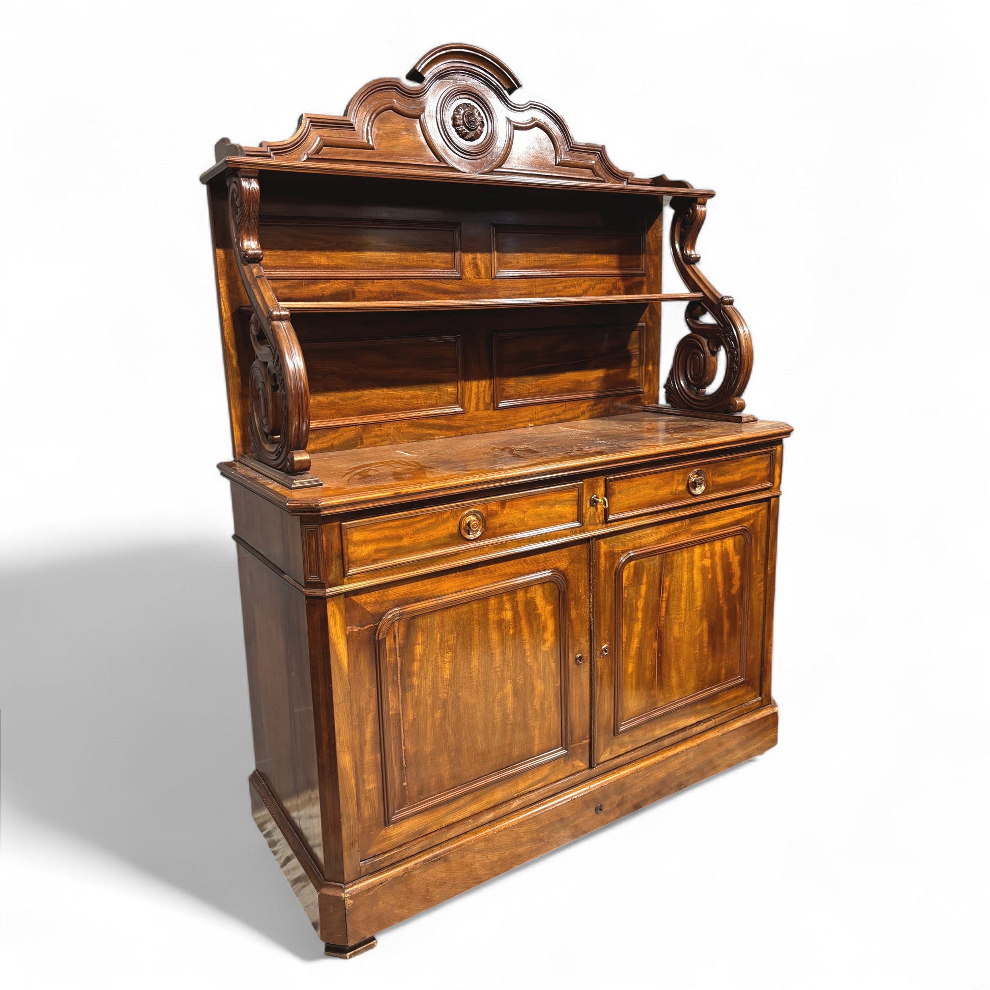 Antica Credenza con Alzata Luigi Filippo - Vassallo Antiques Antiquariato Online