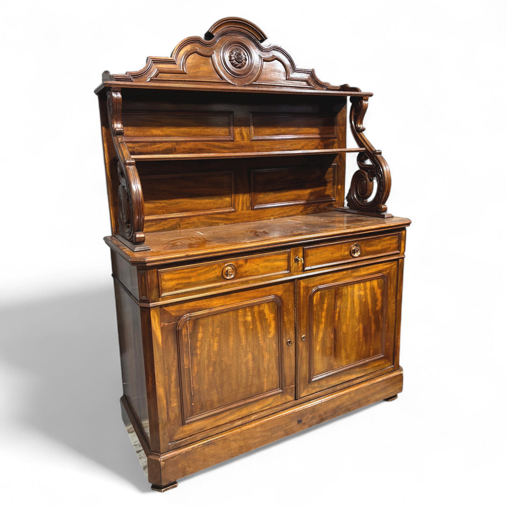 Antica Credenza con Alzata Luigi Filippo - Vassallo Antiques Antiquariato Online