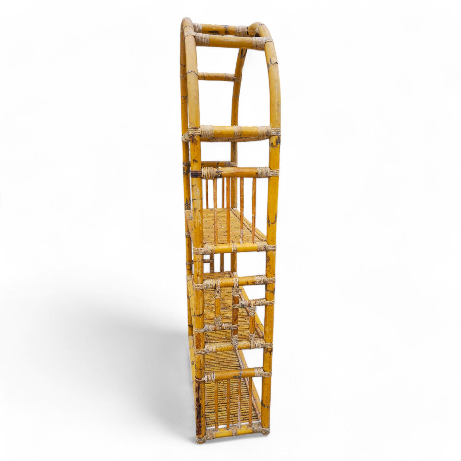 Antica Libreria anni '70 ad arco in bamboo - Vassallo Antiques Antiquariato Online
