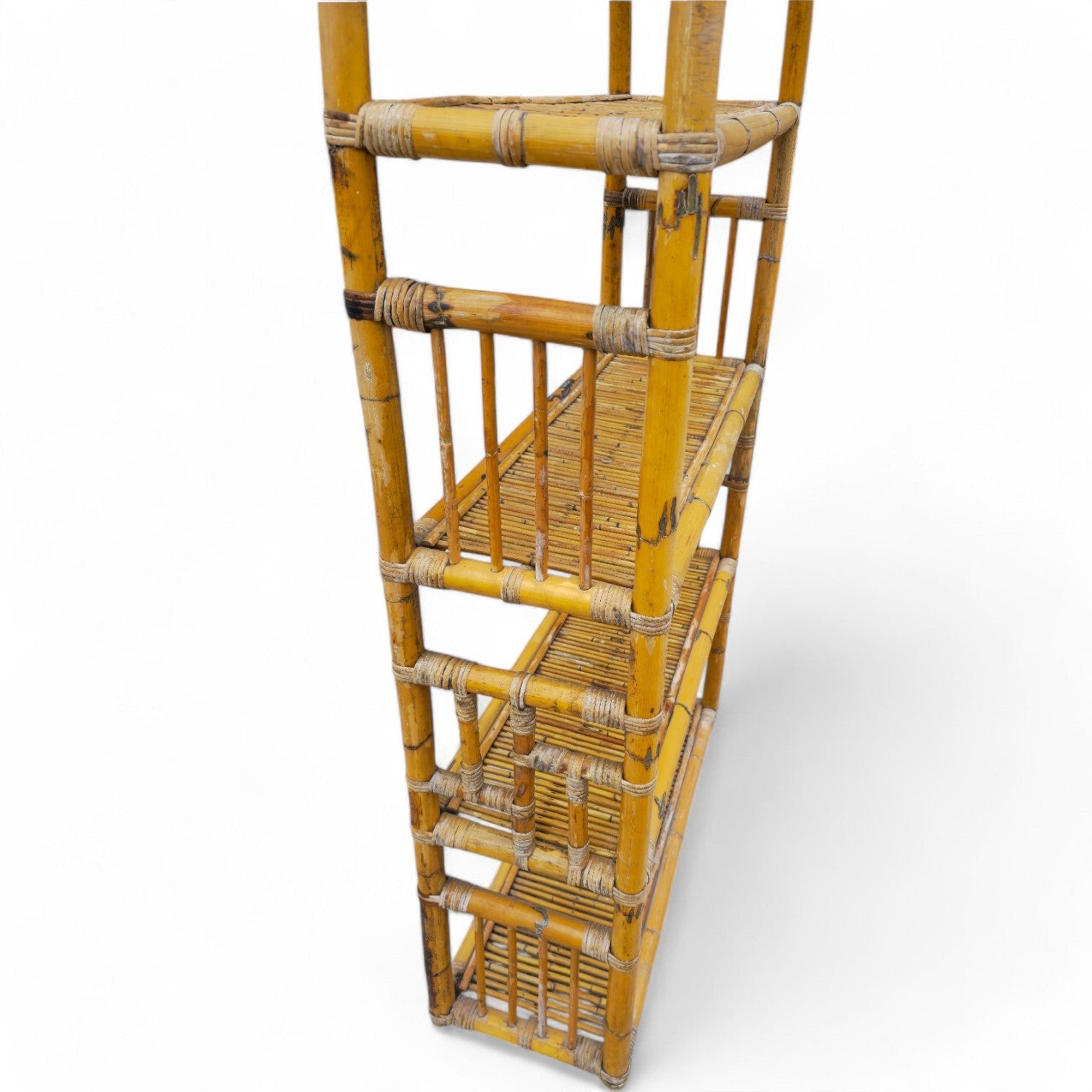 Antica Libreria anni '70 ad arco in bamboo - Vassallo Antiques Antiquariato Online