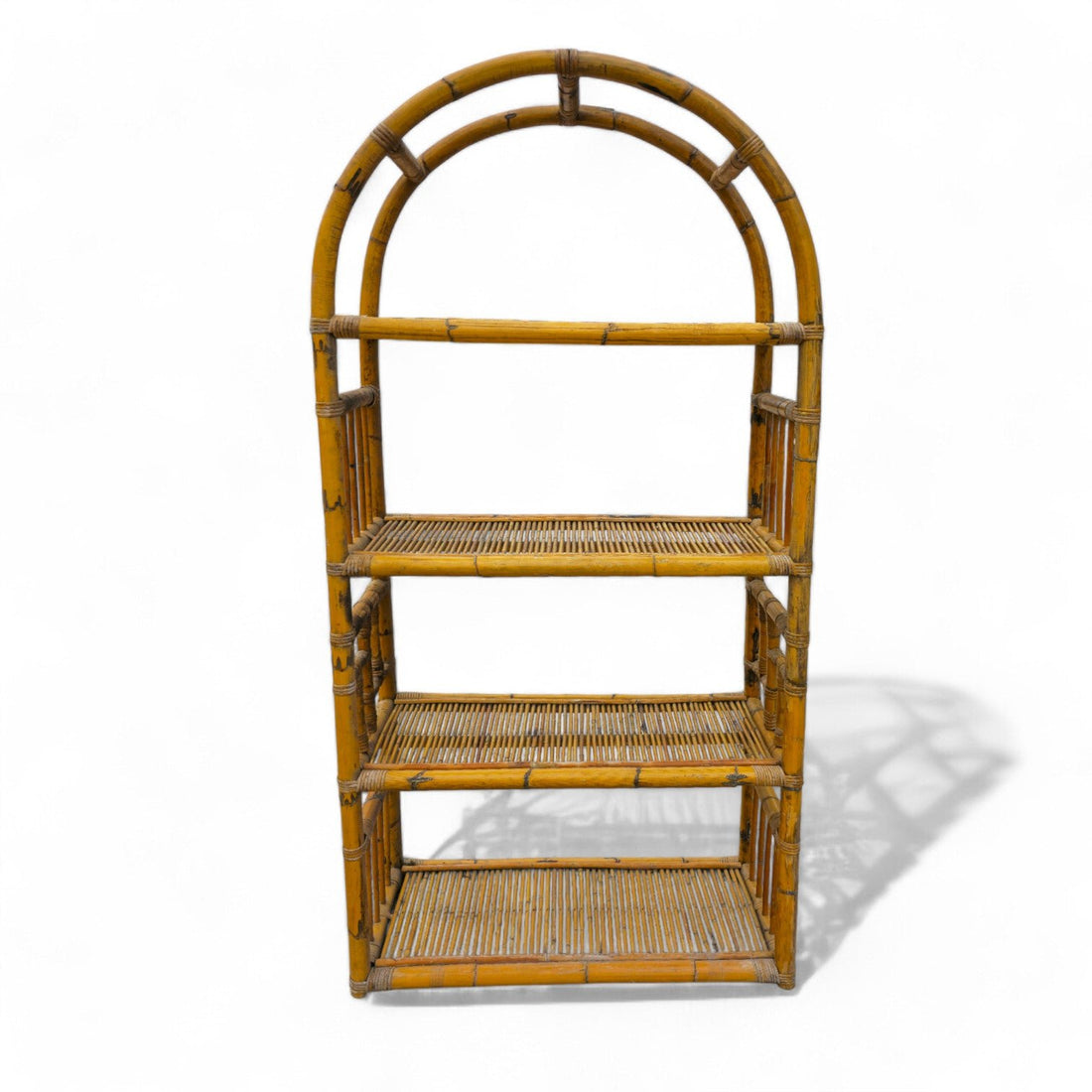 Antica Libreria anni '70 ad arco in bamboo - Vassallo Antiques Antiquariato Online