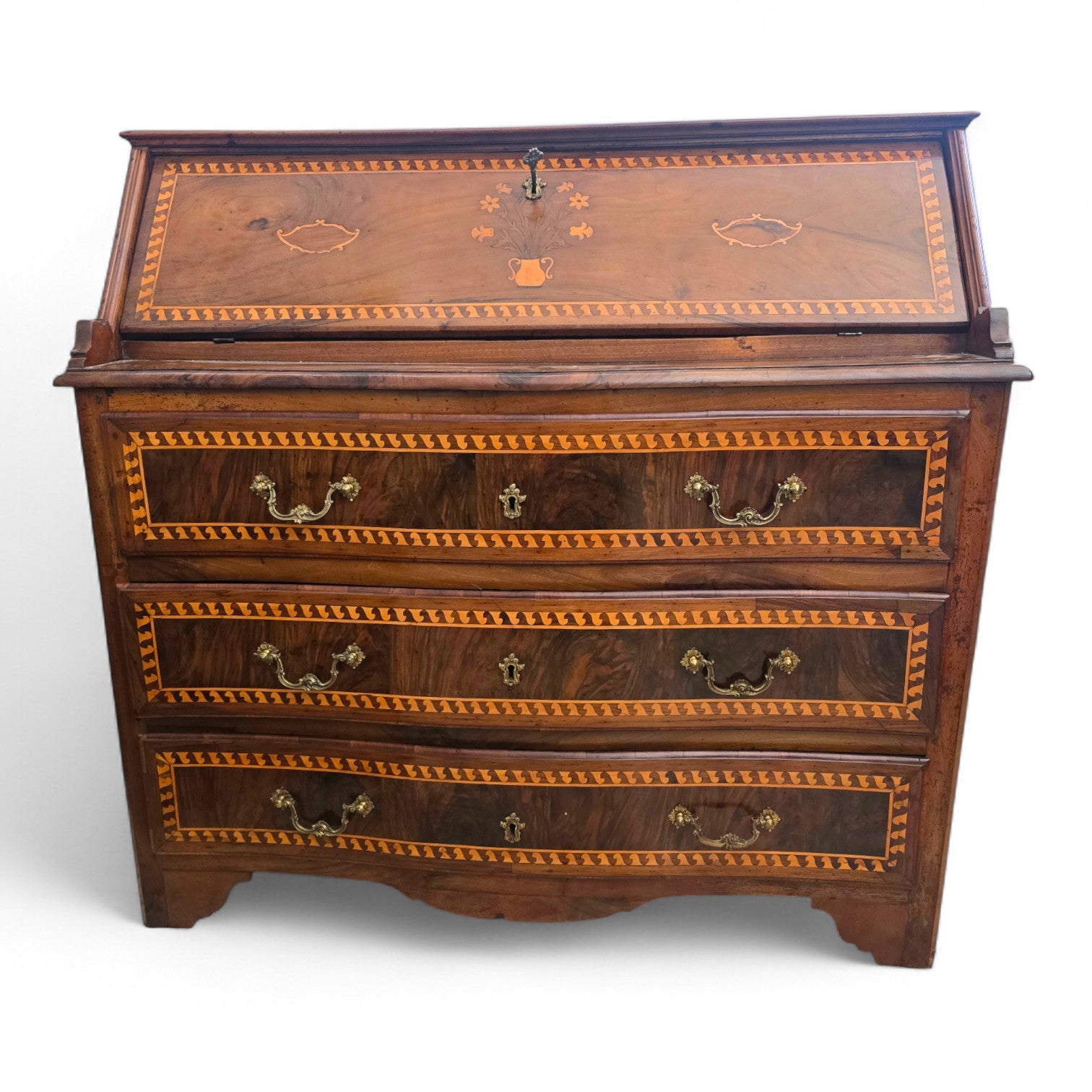 Antica ribalta intarsiata Luigi XVI - Vassallo Antiques Antiquariato Online