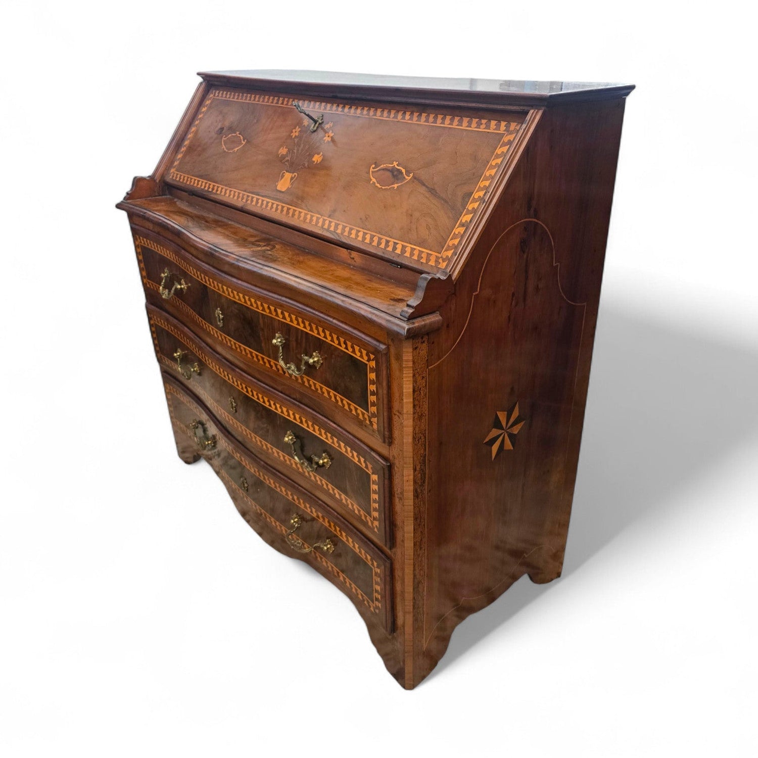 Antica ribalta intarsiata Luigi XVI - Vassallo Antiques Antiquariato Online
