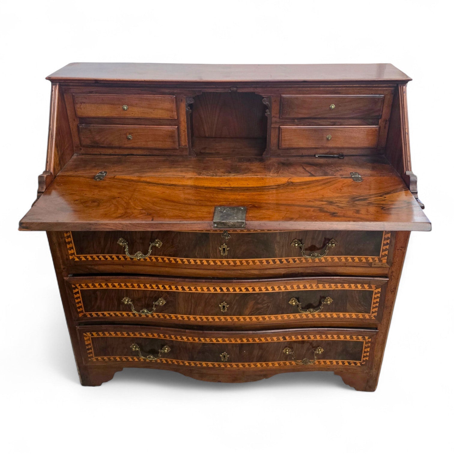 Antica ribalta intarsiata Luigi XVI - Vassallo Antiques Antiquariato Online