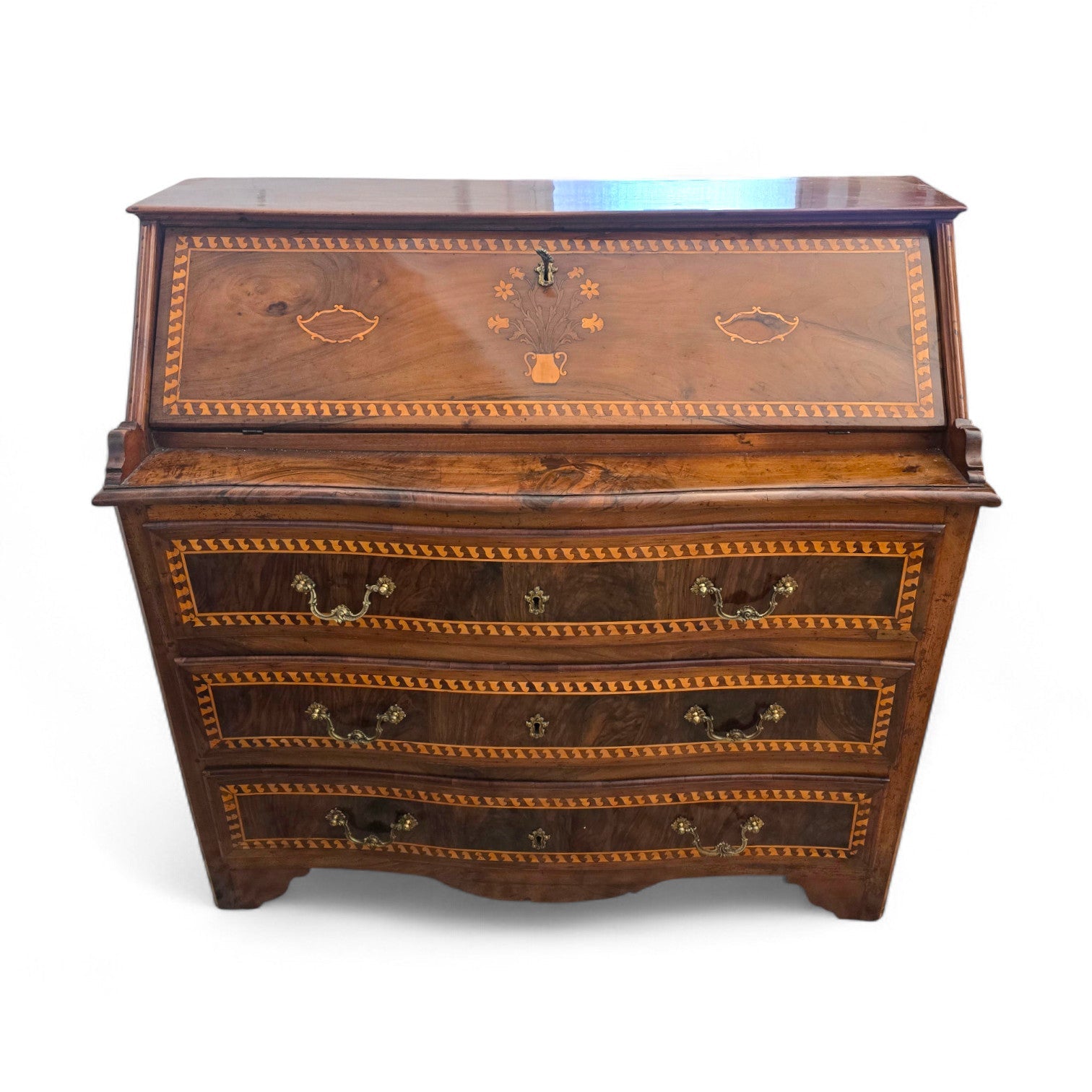 Antica ribalta intarsiata Luigi XVI - Vassallo Antiques Antiquariato Online