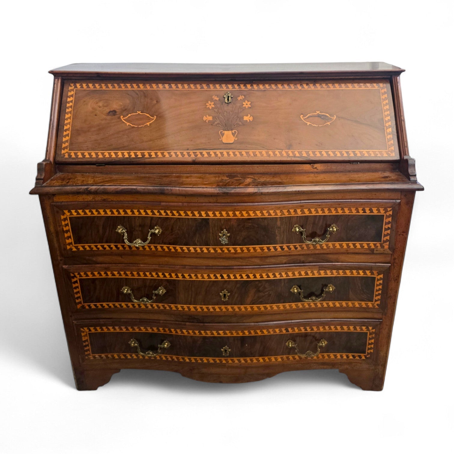 Antica ribalta intarsiata Luigi XVI - Vassallo Antiques Antiquariato Online